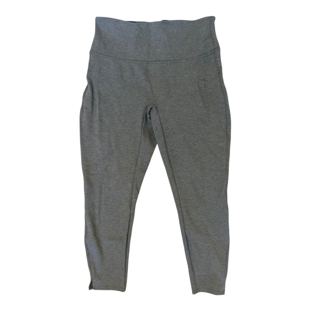 Spanx Gray High Waisted Cropped Leggings Pants Size Large Petite LP Like New